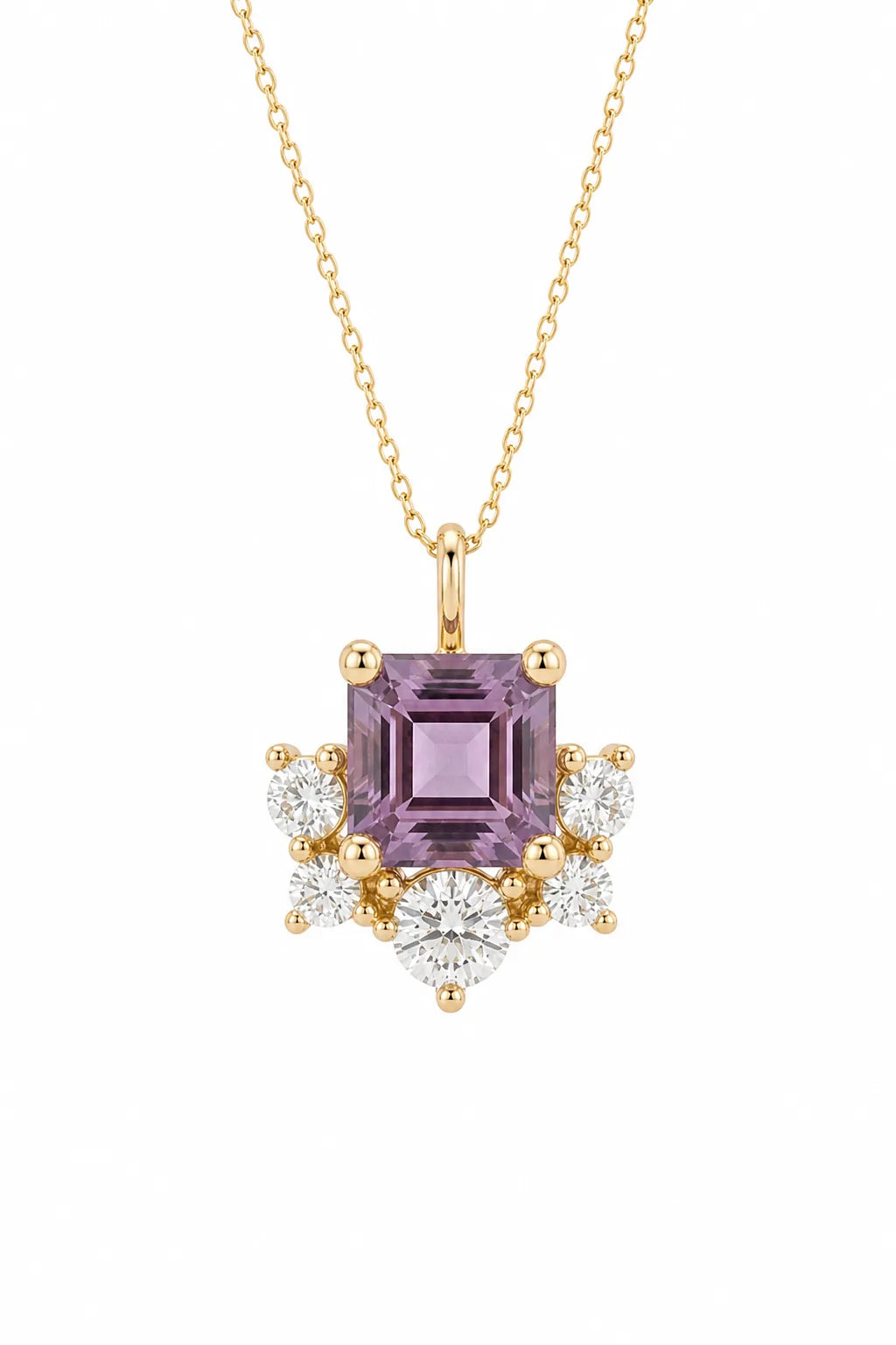 Lavender cluster pendant, product shot