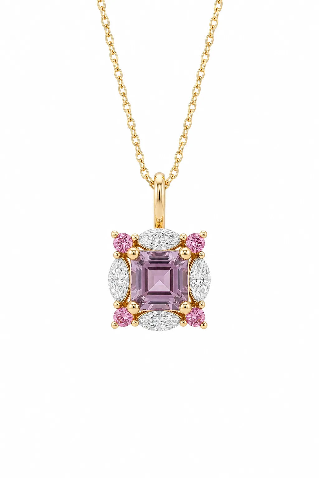 Lavender halo pendant, product shot