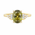 Bi-colour sapphire engagement ring, yellow gold