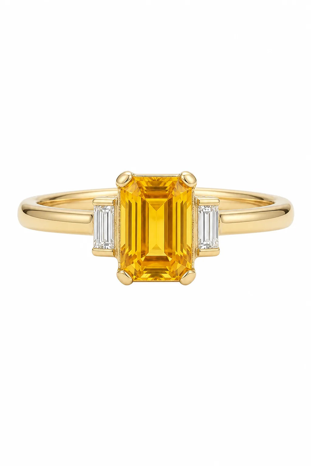 Yellow sapphire ring, product shot