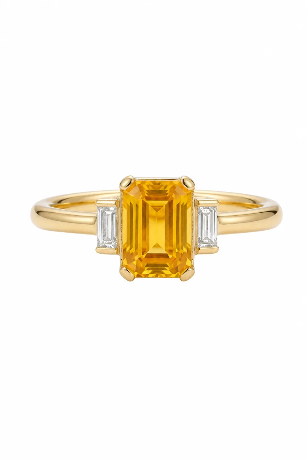 Yellow sapphire ring, product shot alt